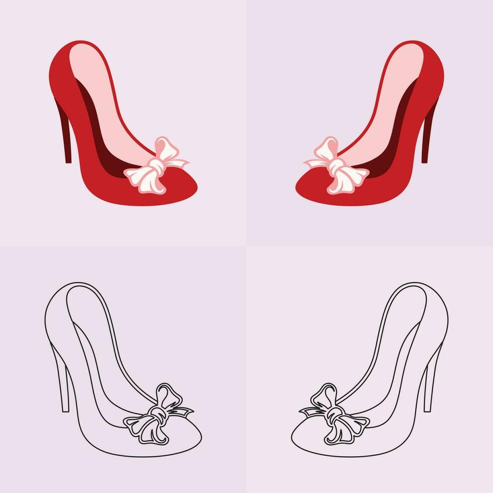 High heels shoe vector icon, Women's shoe glyph icon. Symbol, logo illustration.Woman shoes vector icons isolated on pink background.Fashion footwear design.Shoes collection