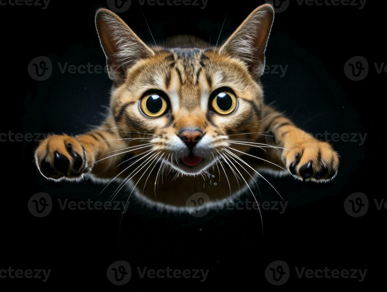 awesome epic photo of cat on white background national geographic style AI Generative