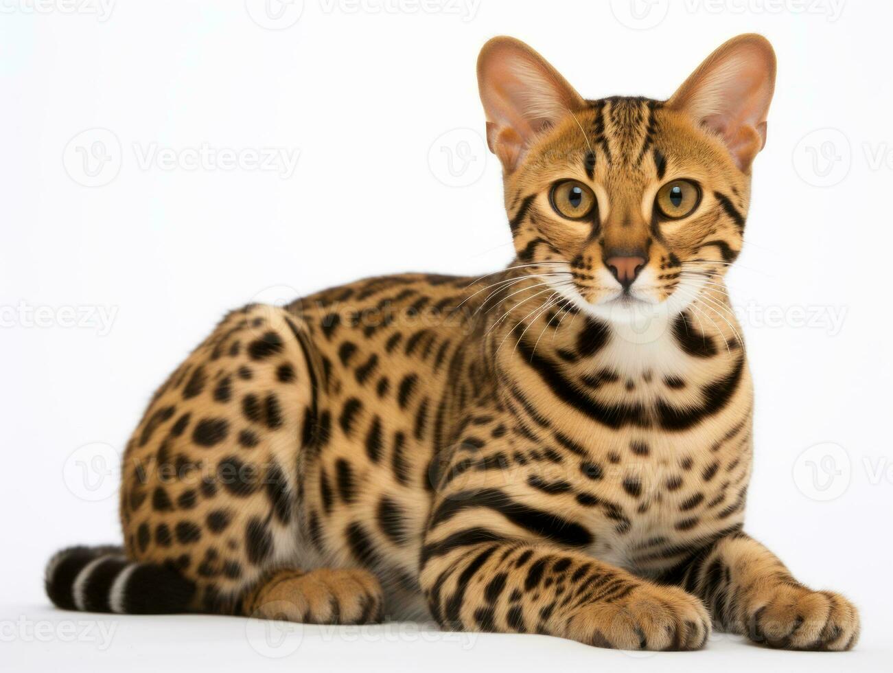 awesome epic photo of cat on white background national geographic style AI Generative