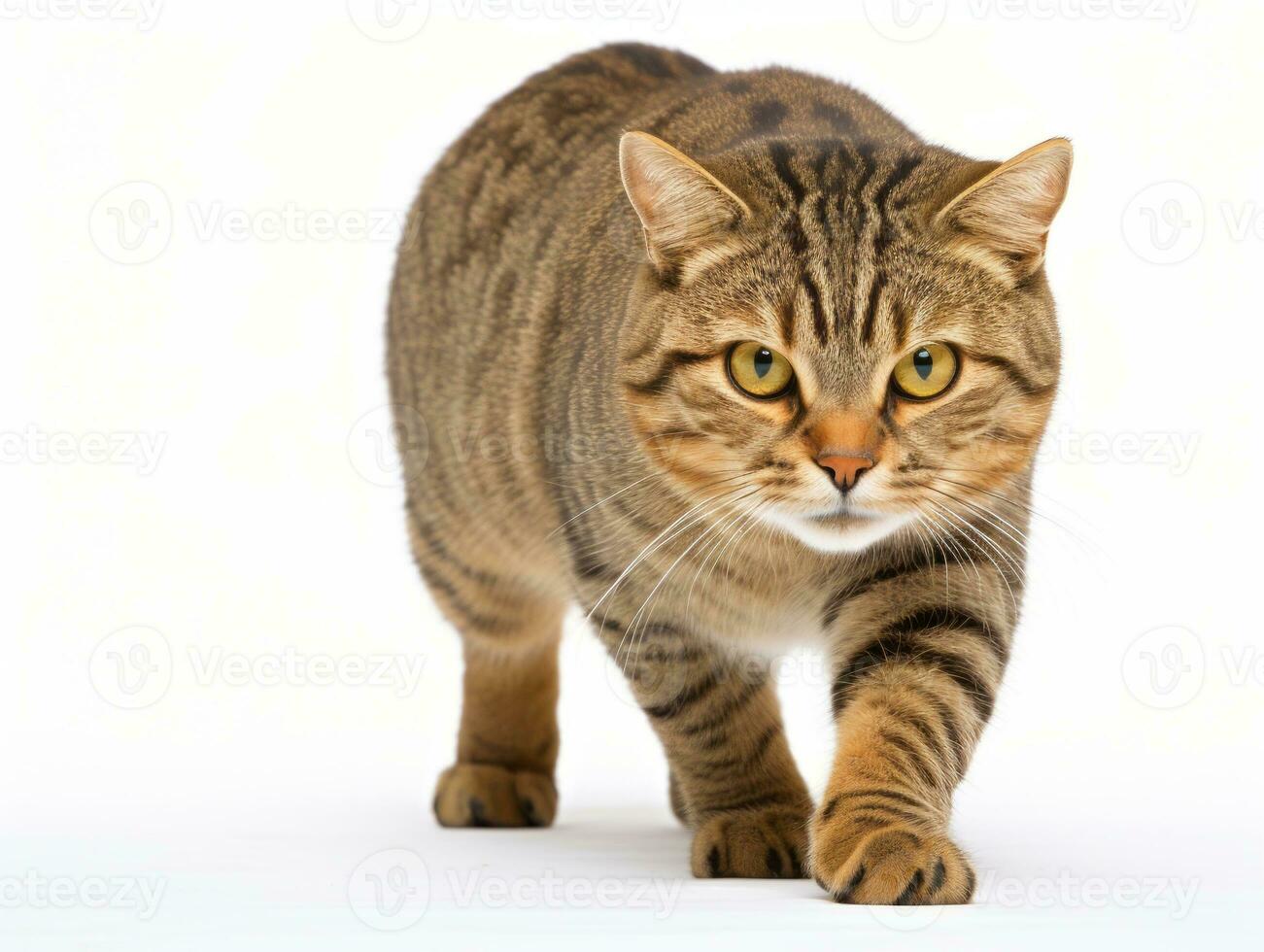 awesome epic photo of cat on white background national geographic style AI Generative