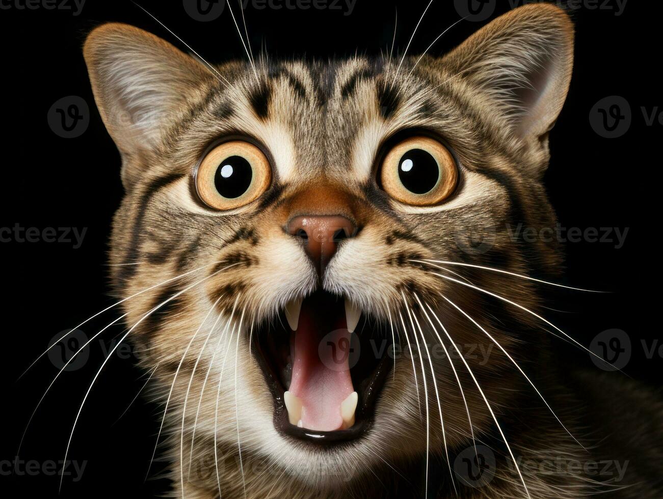 awesome epic photo of cat on white background national geographic style AI Generative