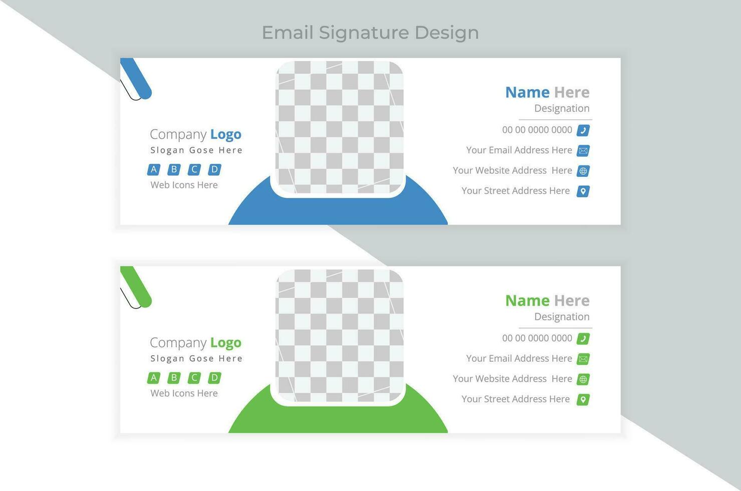 plantilla de diseño de firma de correo electrónico moderno vector