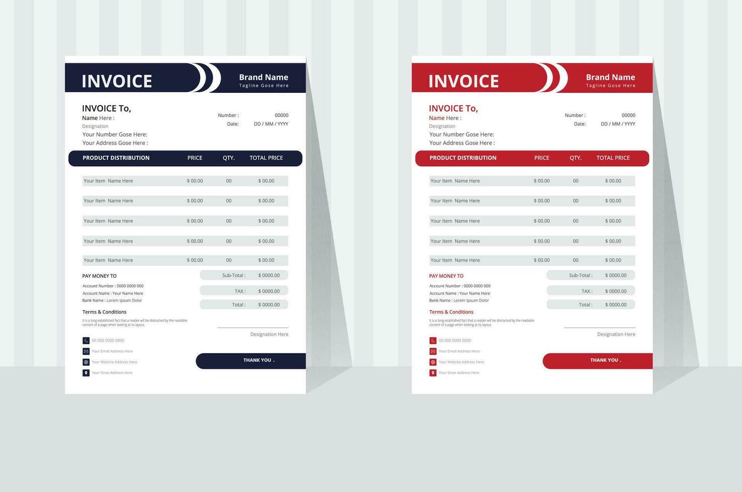 Professional Invoice Design Template Here vector