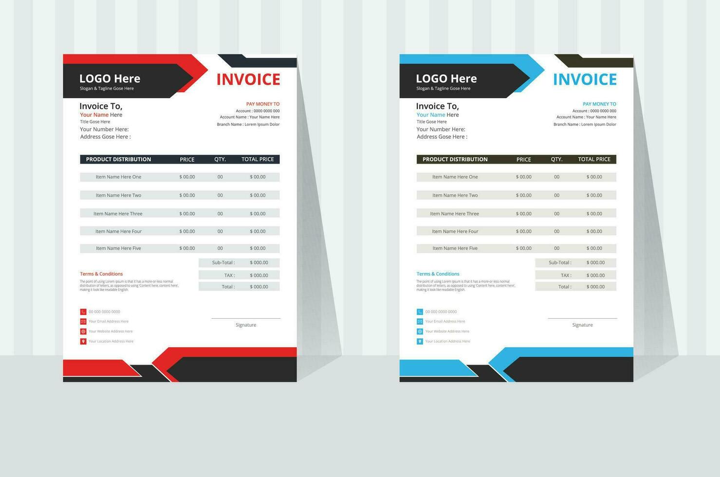Professional Invoice Template Here vector