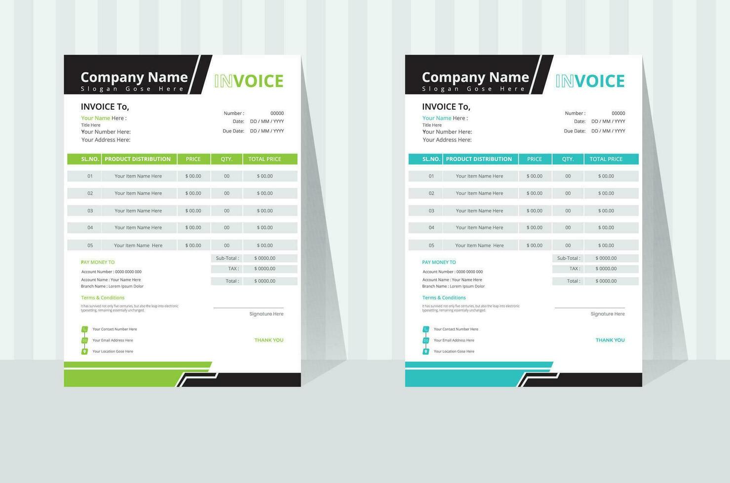 Professional Invoice Design Template Here vector