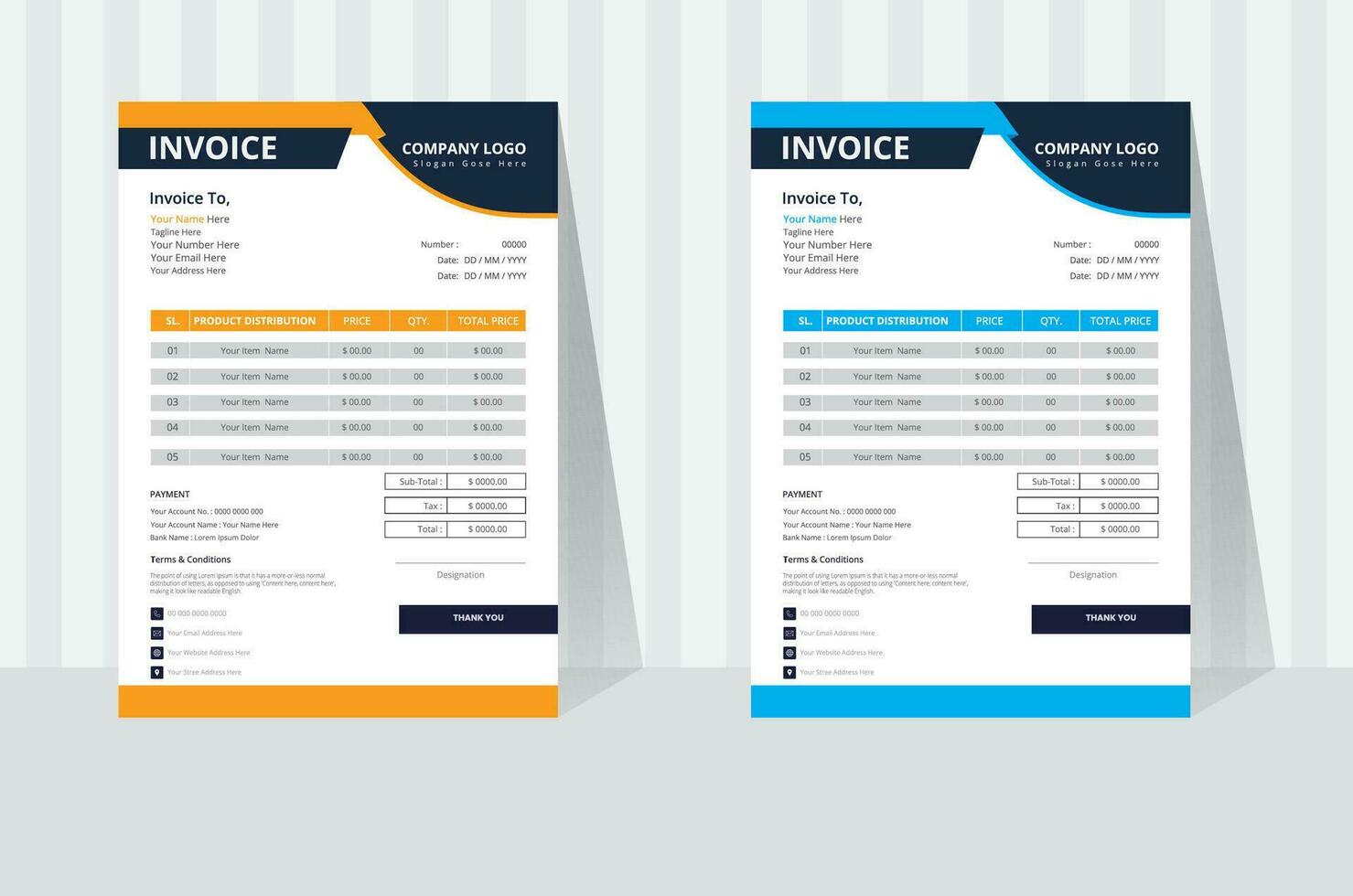 Professional Invoice Design Template Here vector