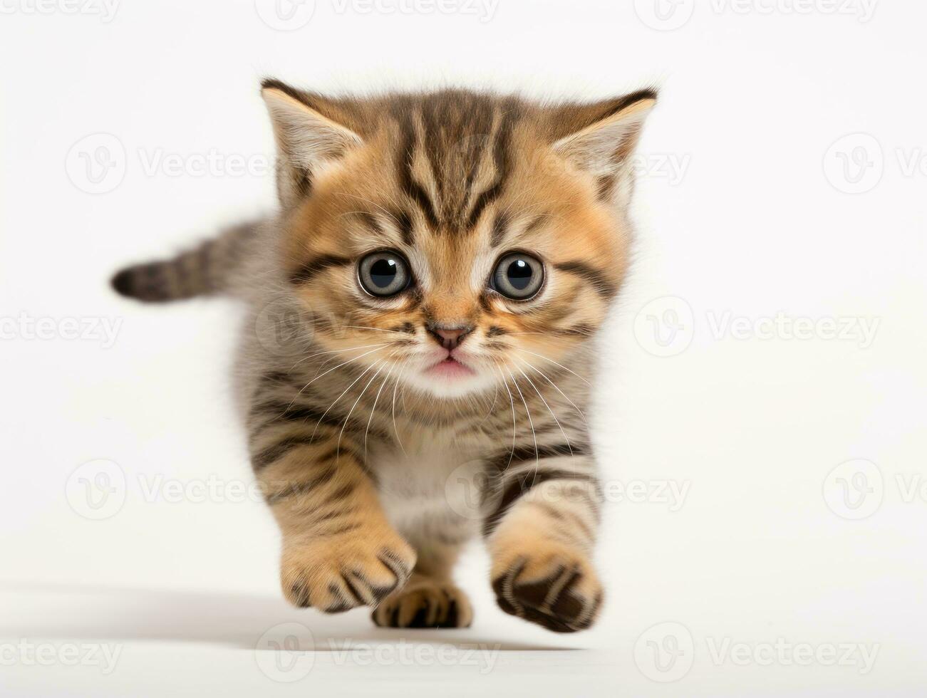 awesome epic photo of cat on white background national geographic style AI Generative