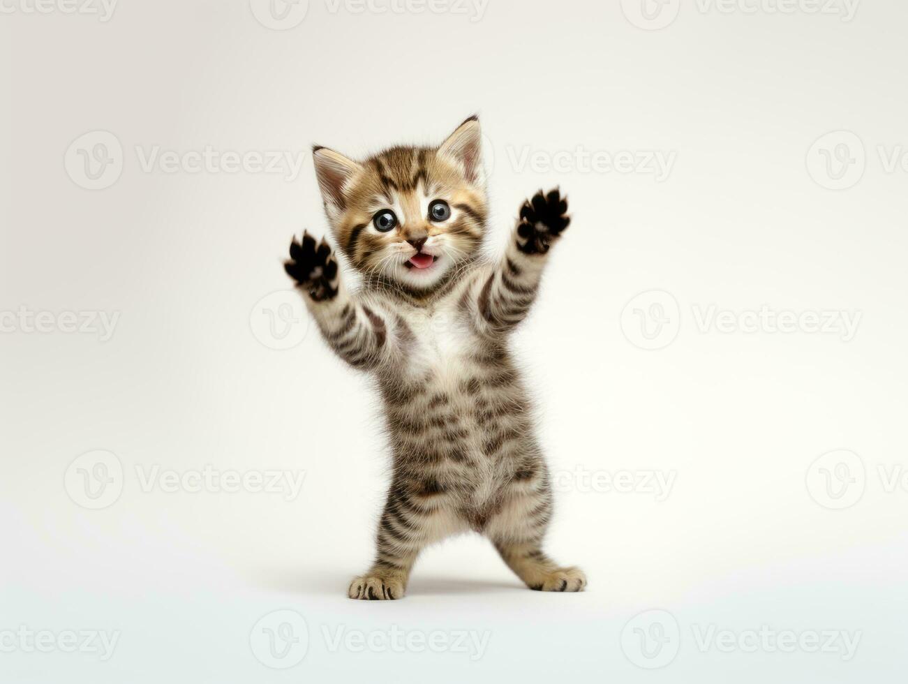 awesome epic photo of cat on white background national geographic style AI Generative