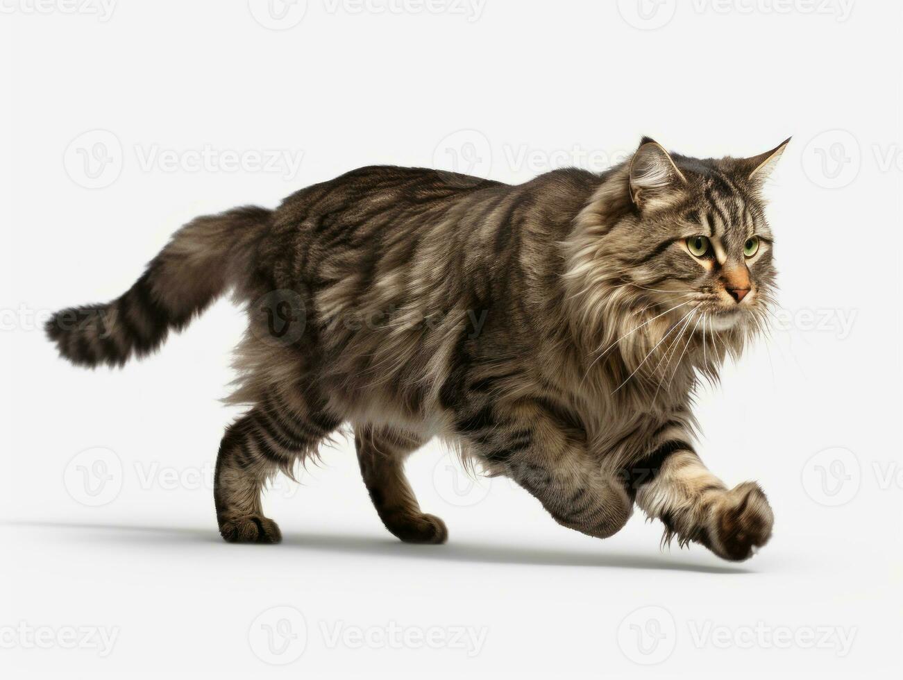 awesome epic photo of cat on white background national geographic style AI Generative