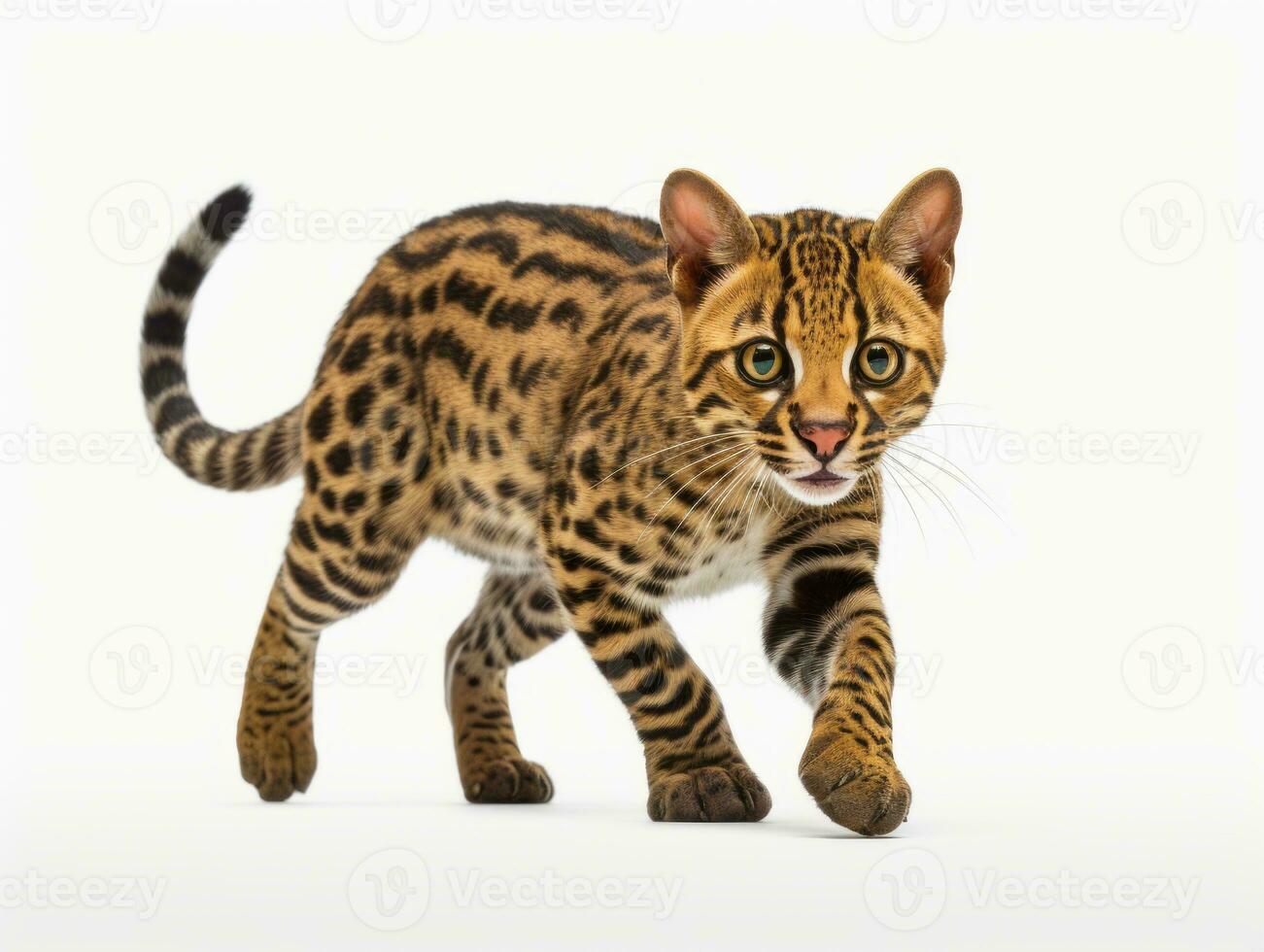 awesome epic photo of cat on white background national geographic style AI Generative