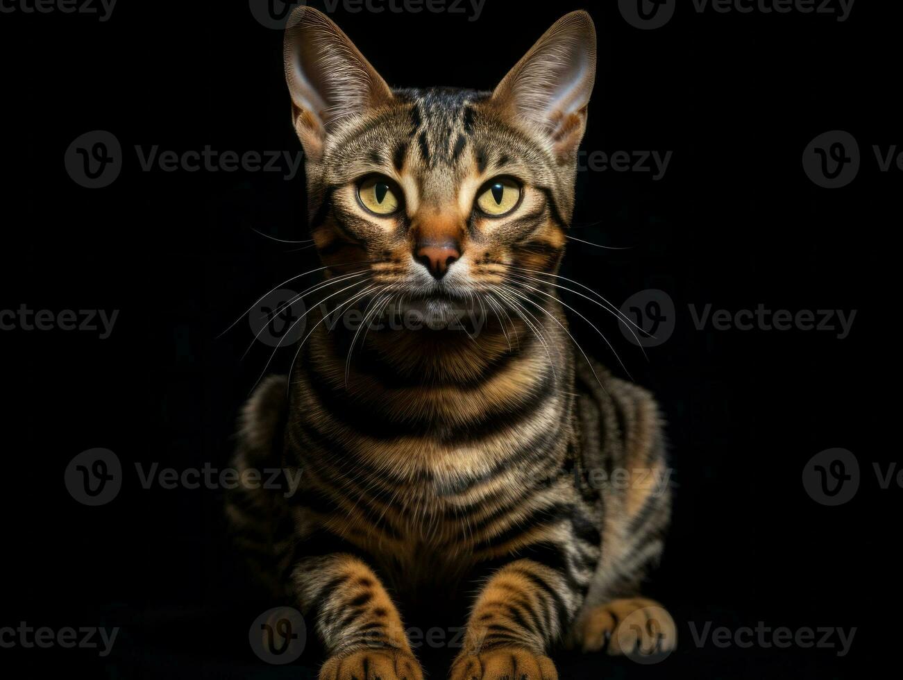 awesome epic photo of cat on white background national geographic style AI Generative