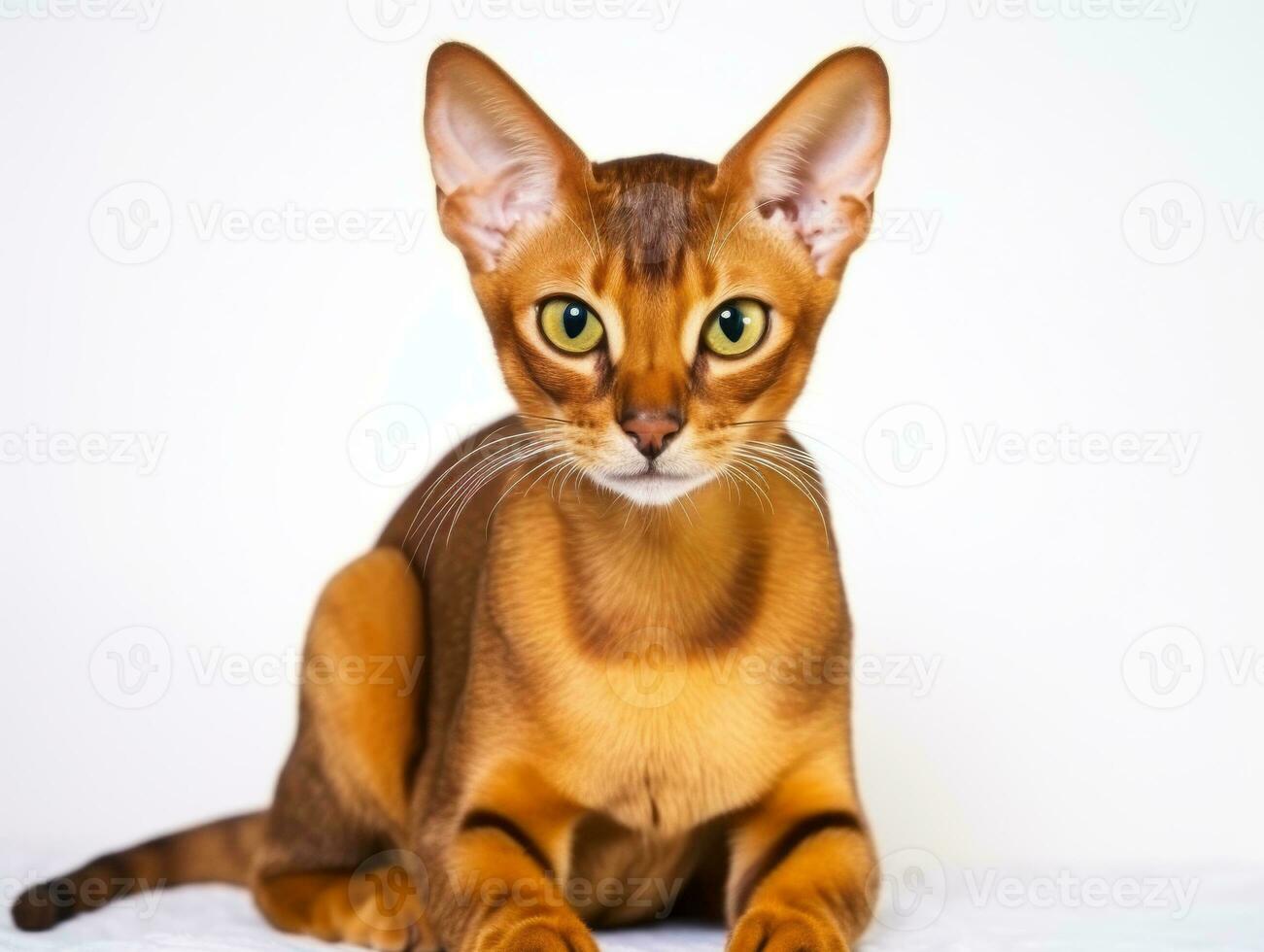 awesome epic photo of cat on white background national geographic style AI Generative