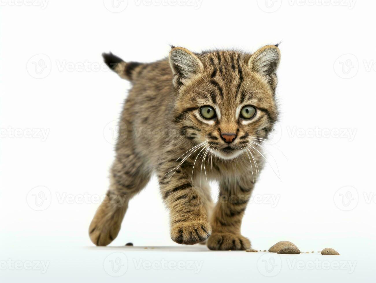 awesome epic photo of cat on white background national geographic style AI Generative