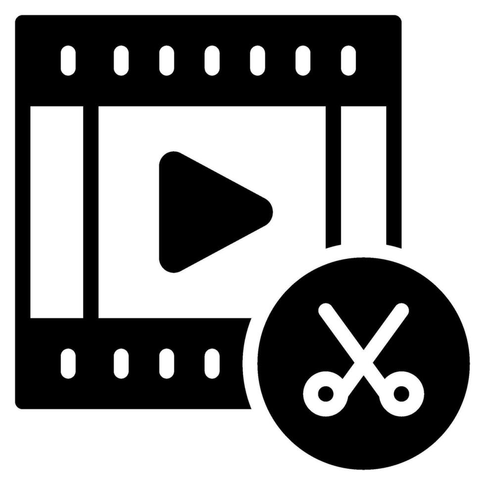editing video icon for web, UIUX, infographic, etc vector