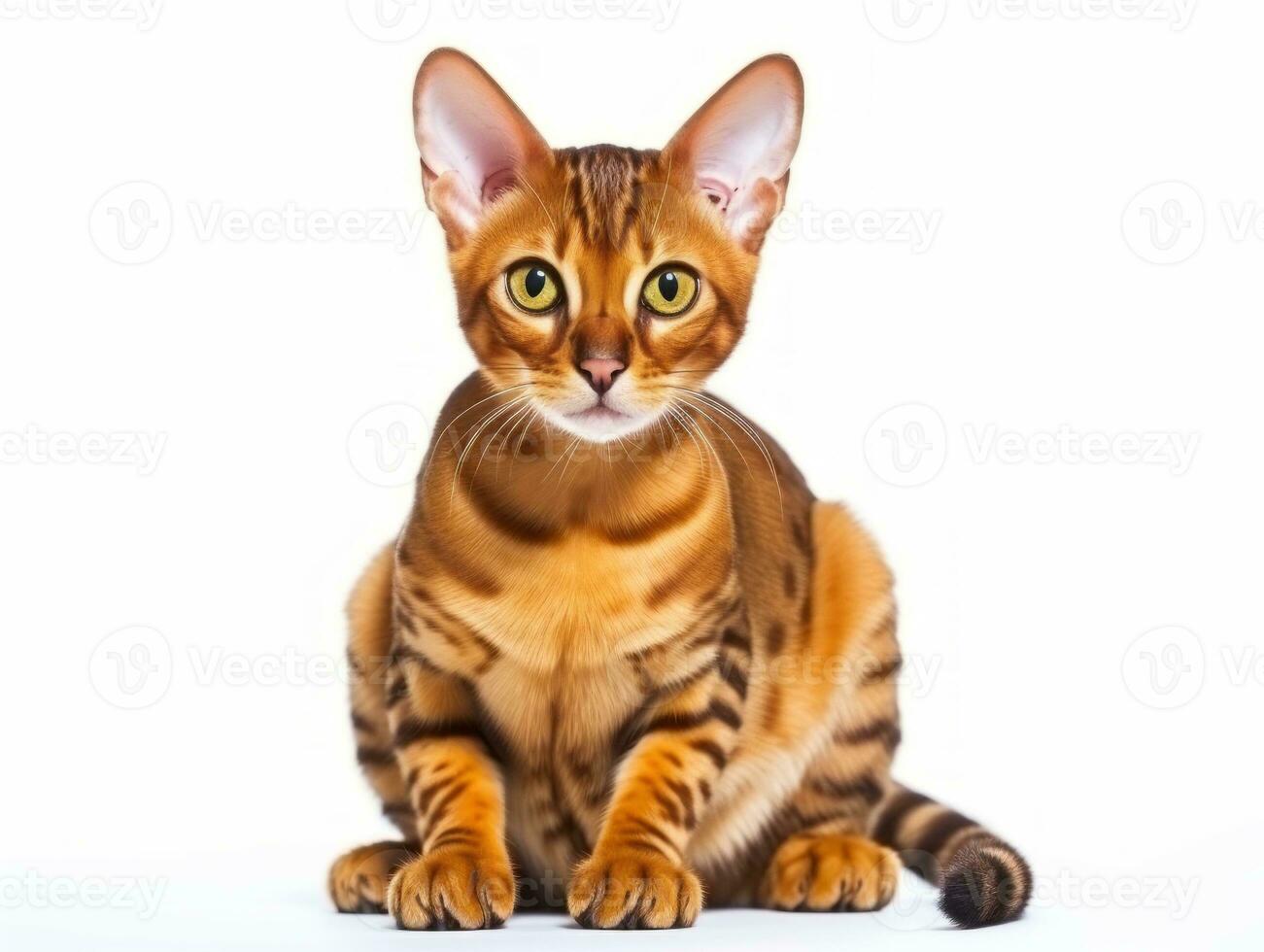 awesome epic photo of cat on white background national geographic style AI Generative