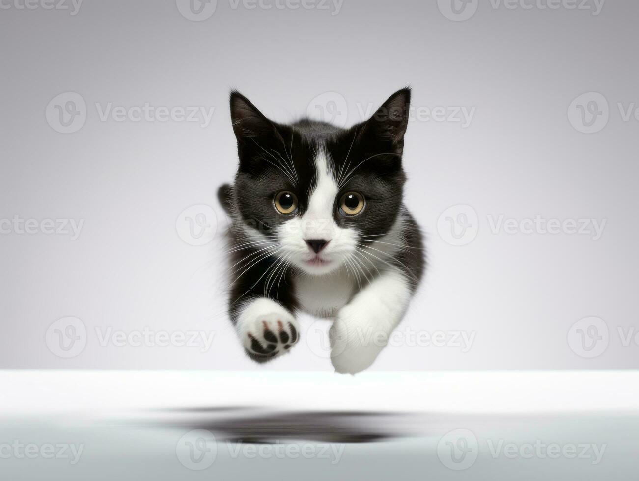 awesome epic photo of cat on white background national geographic style AI Generative