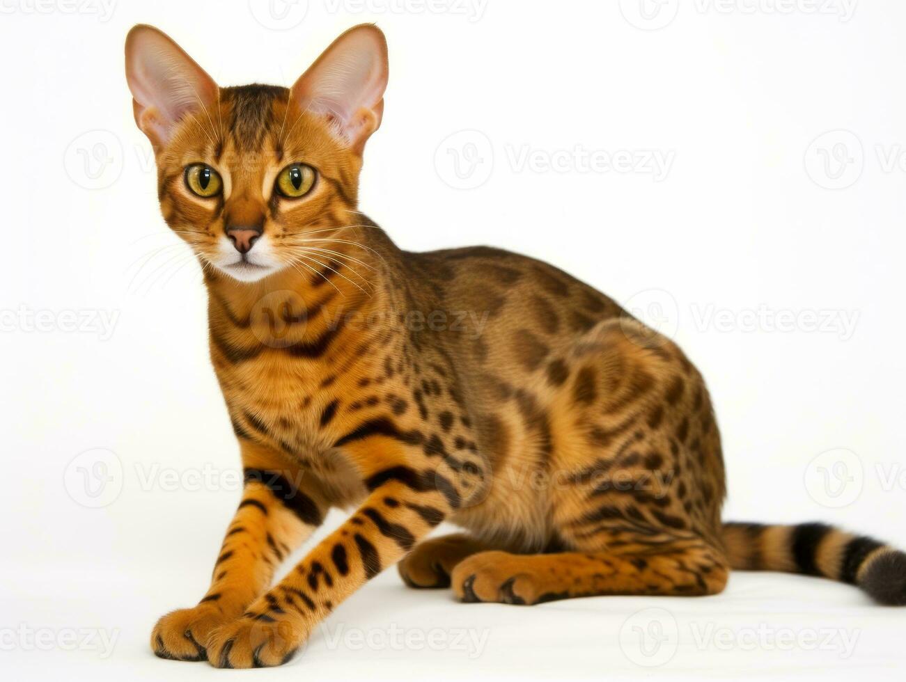 awesome epic photo of cat on white background national geographic style AI Generative