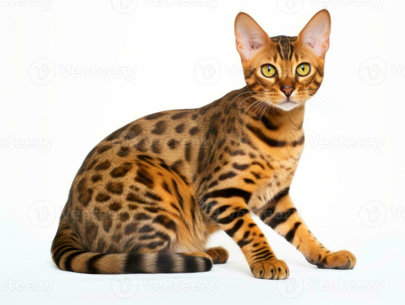 awesome epic photo of cat on white background national geographic style AI Generative