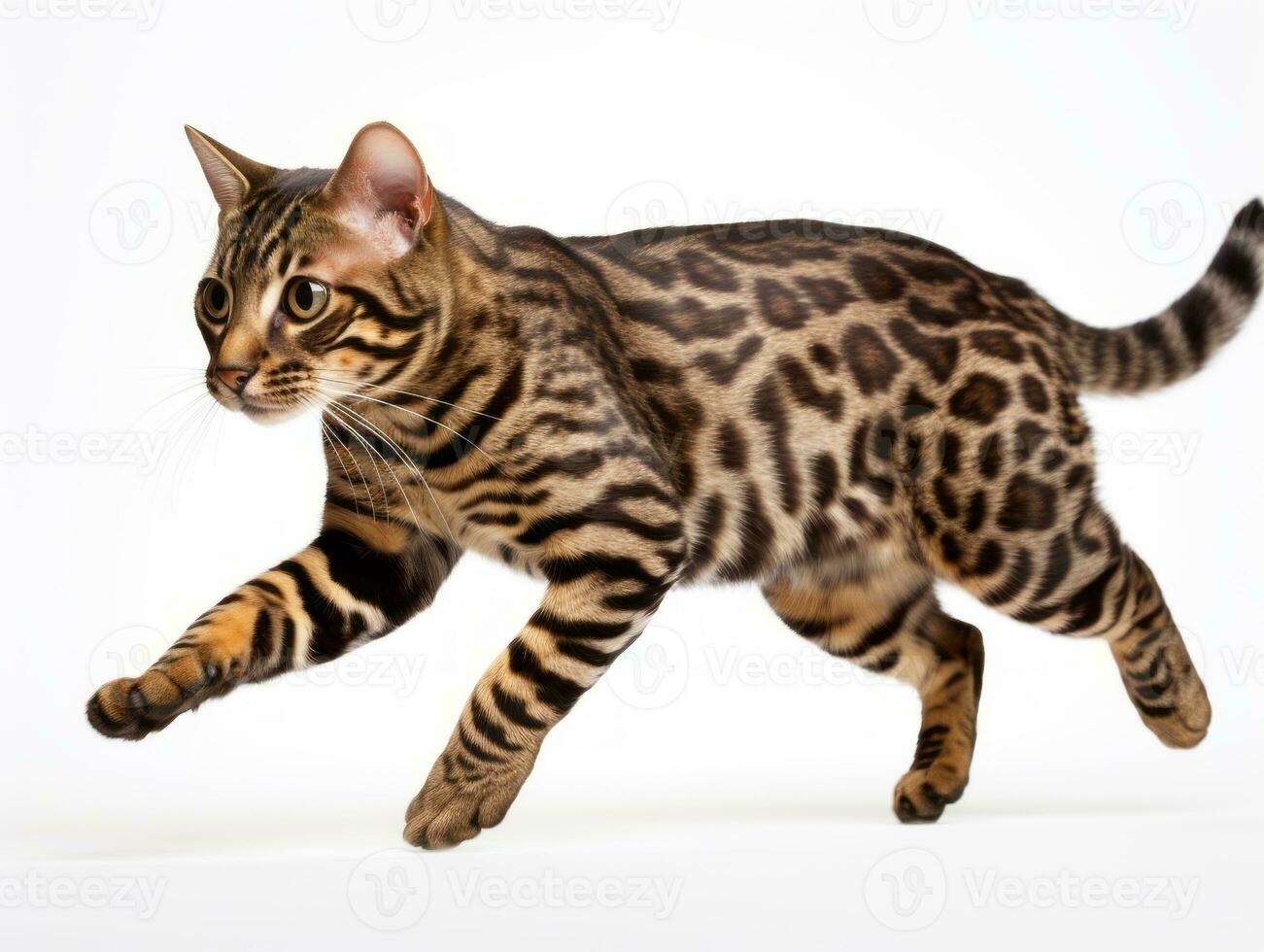 awesome epic photo of cat on white background national geographic style AI Generative