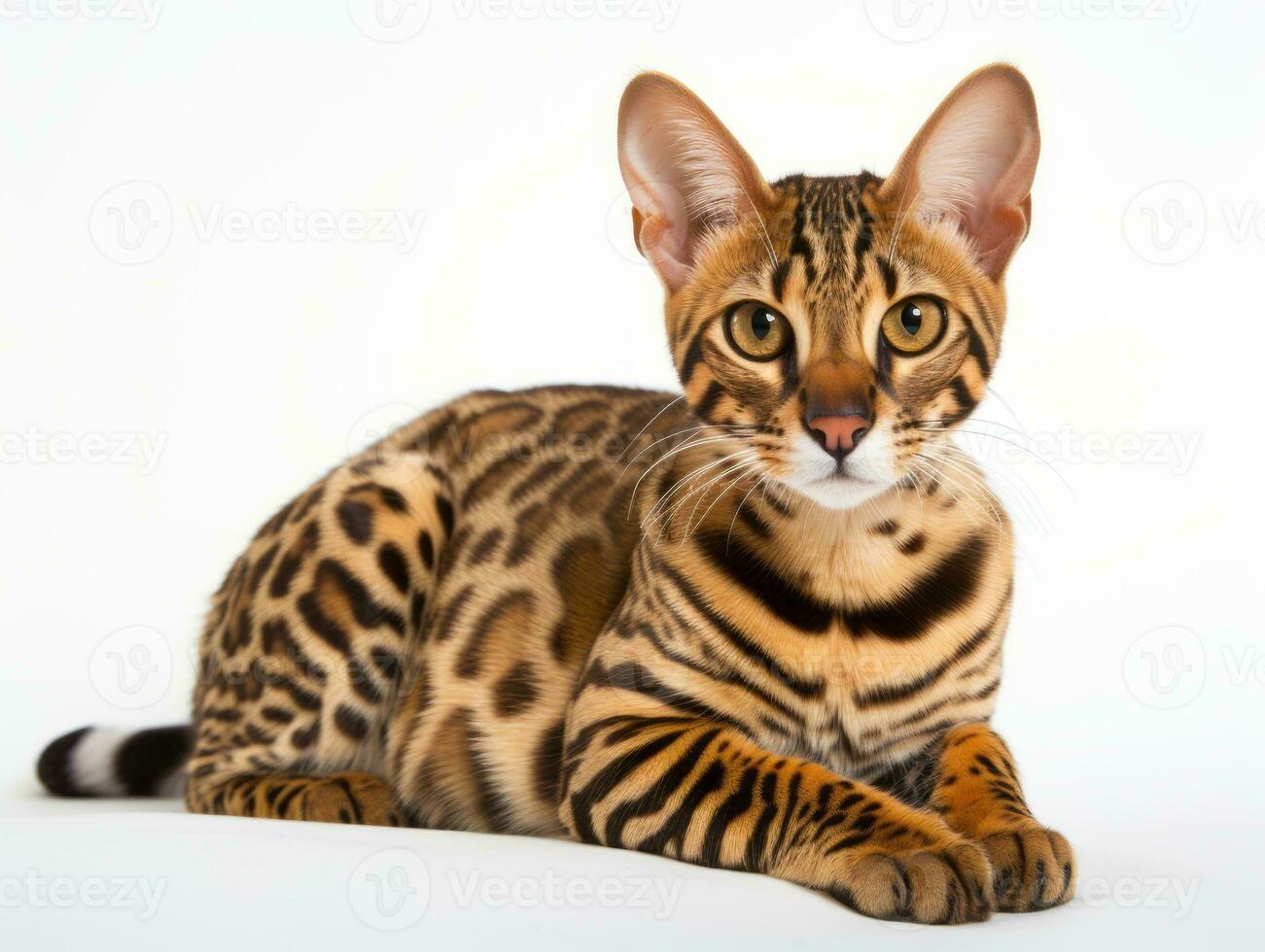 awesome epic photo of cat on white background national geographic style AI Generative