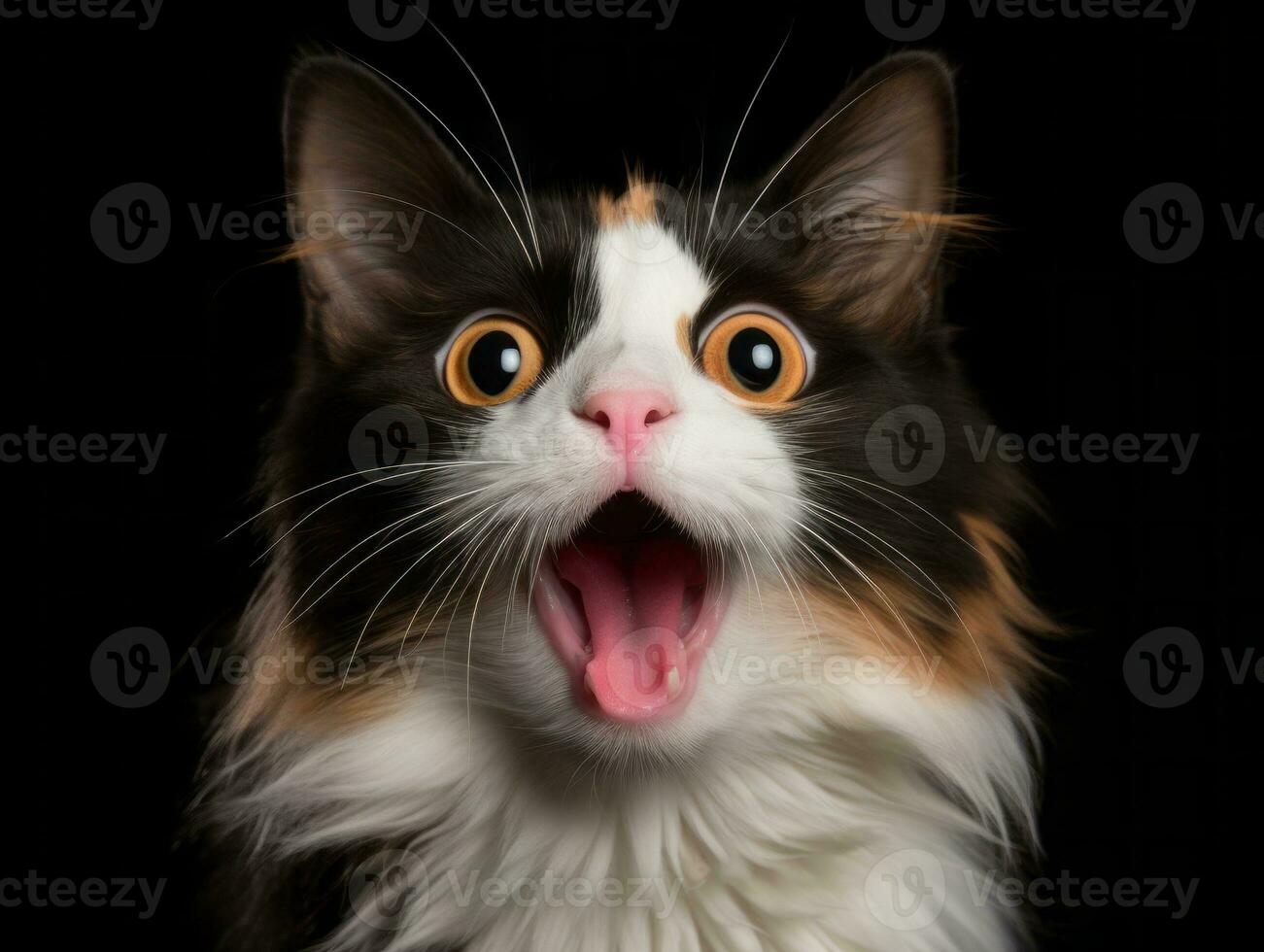 awesome epic photo of cat on white background national geographic style AI Generative