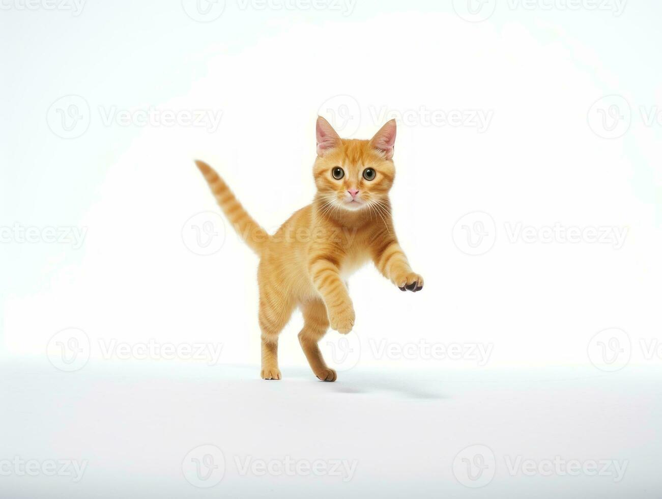 awesome epic photo of cat on white background national geographic style AI Generative