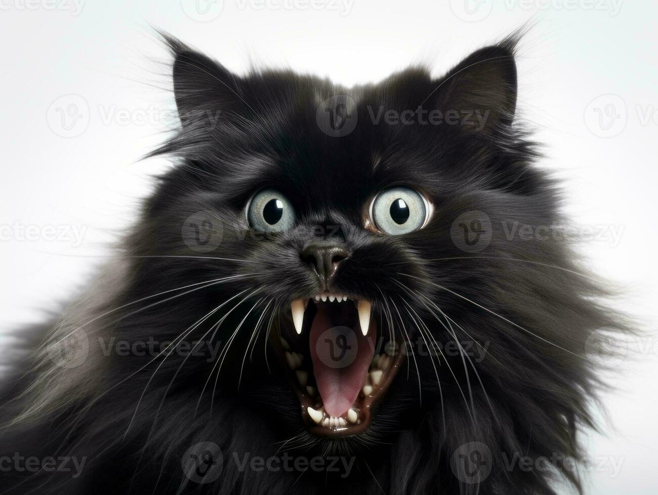 awesome epic photo of cat on white background national geographic style AI Generative