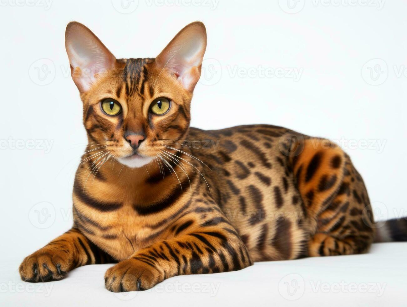 awesome epic photo of cat on white background national geographic style AI Generative