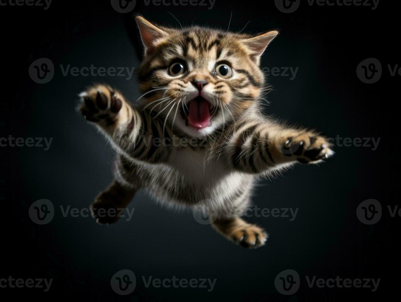 awesome epic photo of cat on white background national geographic style AI Generative