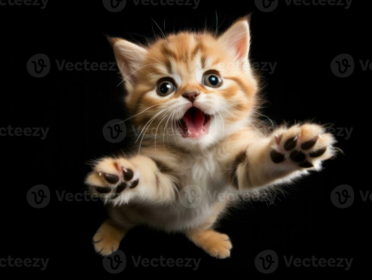 awesome epic photo of cat on white background national geographic style AI Generative