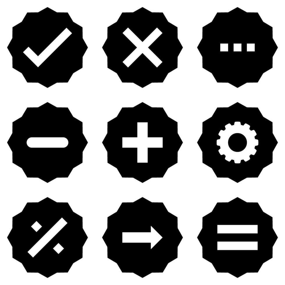 Mathematics right wrong plus divide arrow icon set vector