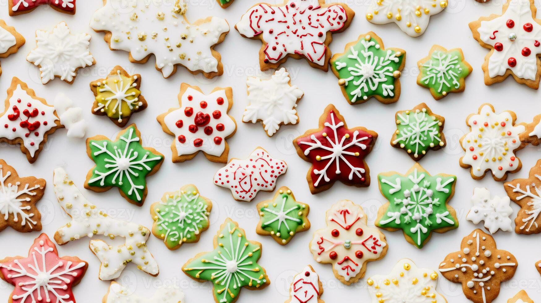 ai generative Seamless pattern of realistik Christmas cookies with decoration photo