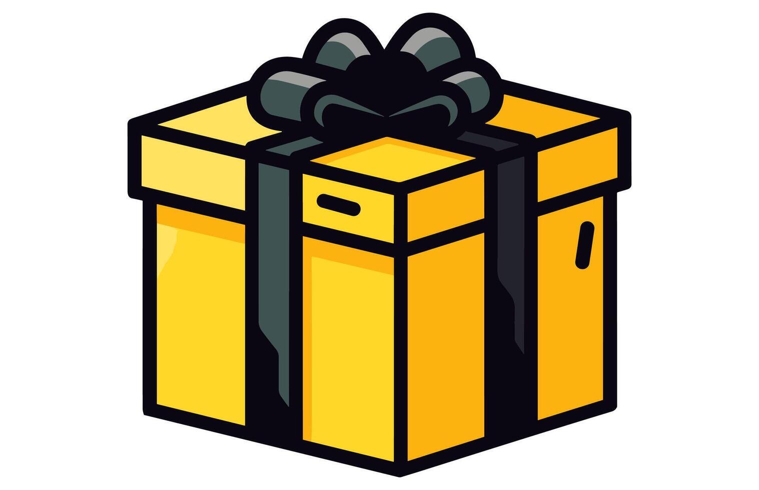 Gift Flat Design Party Icon, Wrapped surprise package for christmas or birthday party. vector