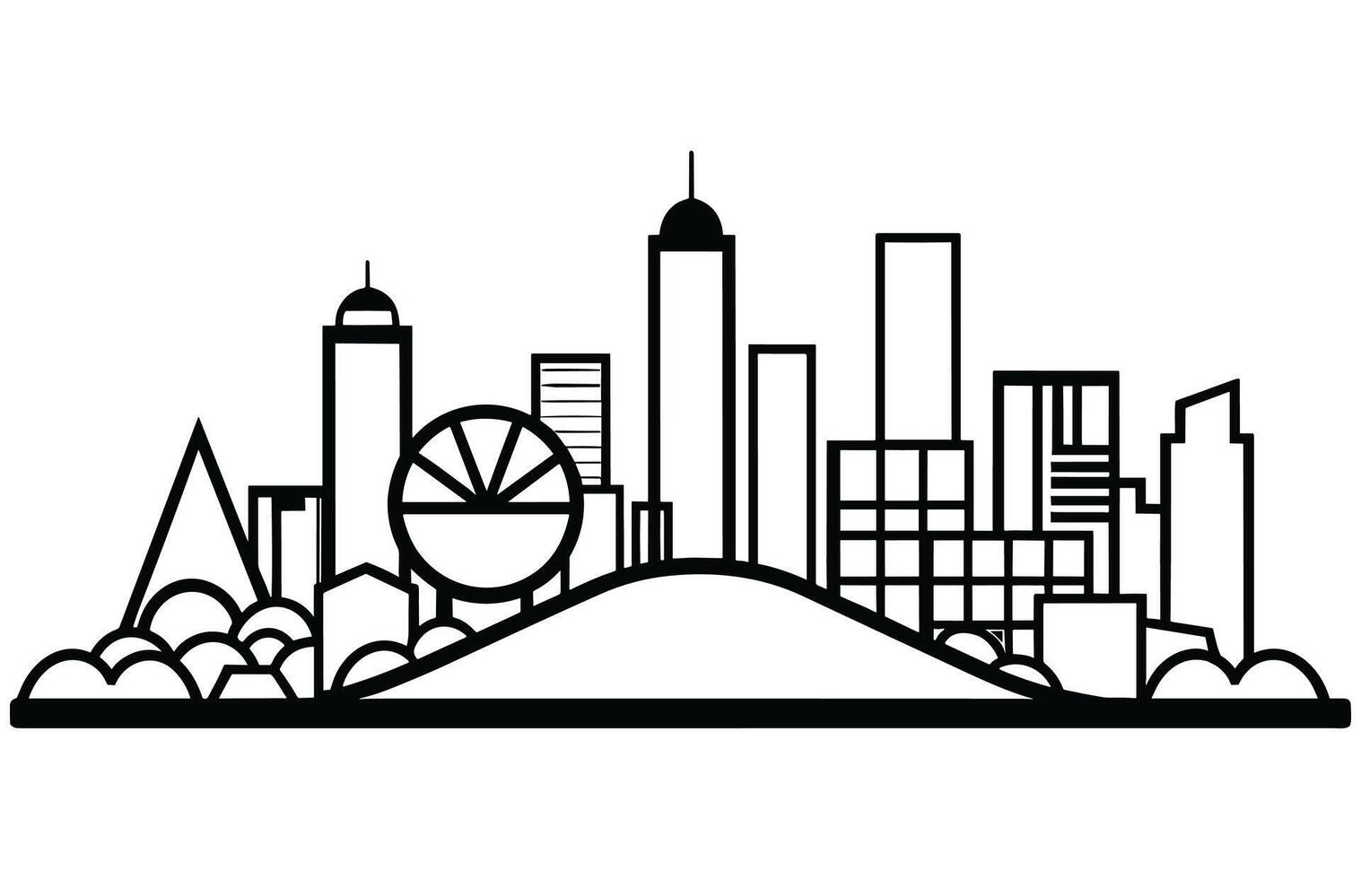 dallas ciudad vector bosquejo paisaje línea ilustración horizonte.