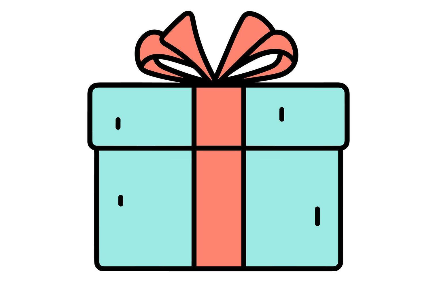 Gift Flat Design Party Icon, Wrapped surprise package for christmas or birthday party. vector