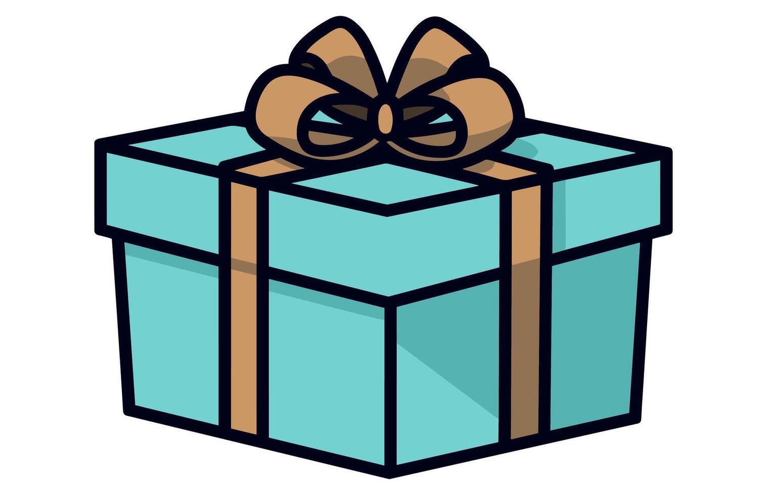 regalo plano diseño fiesta icono, envuelto sorpresa paquete para Navidad o cumpleaños fiesta. vector