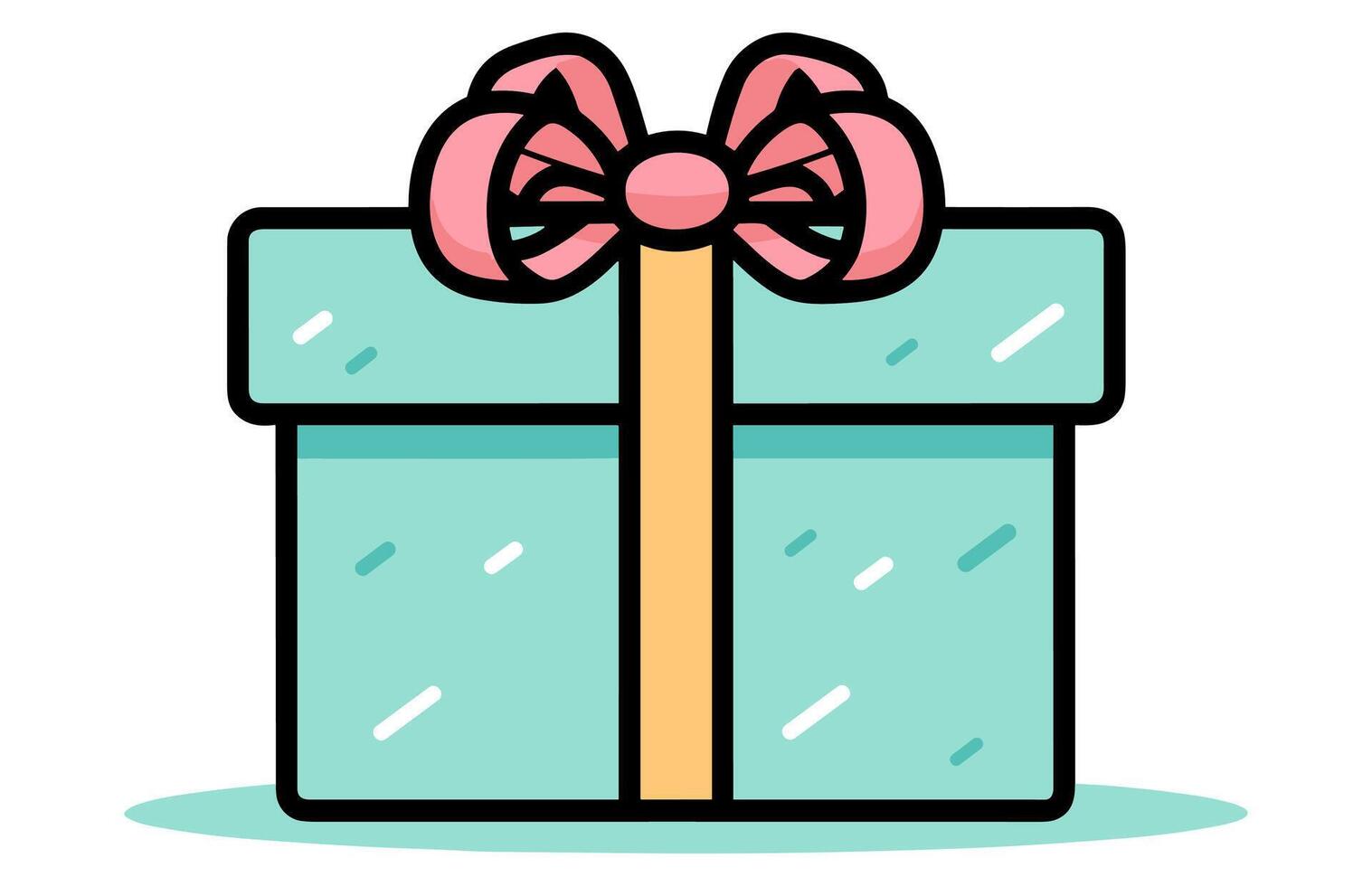 Gift Flat Design Party Icon, Wrapped surprise package for christmas or birthday party. vector