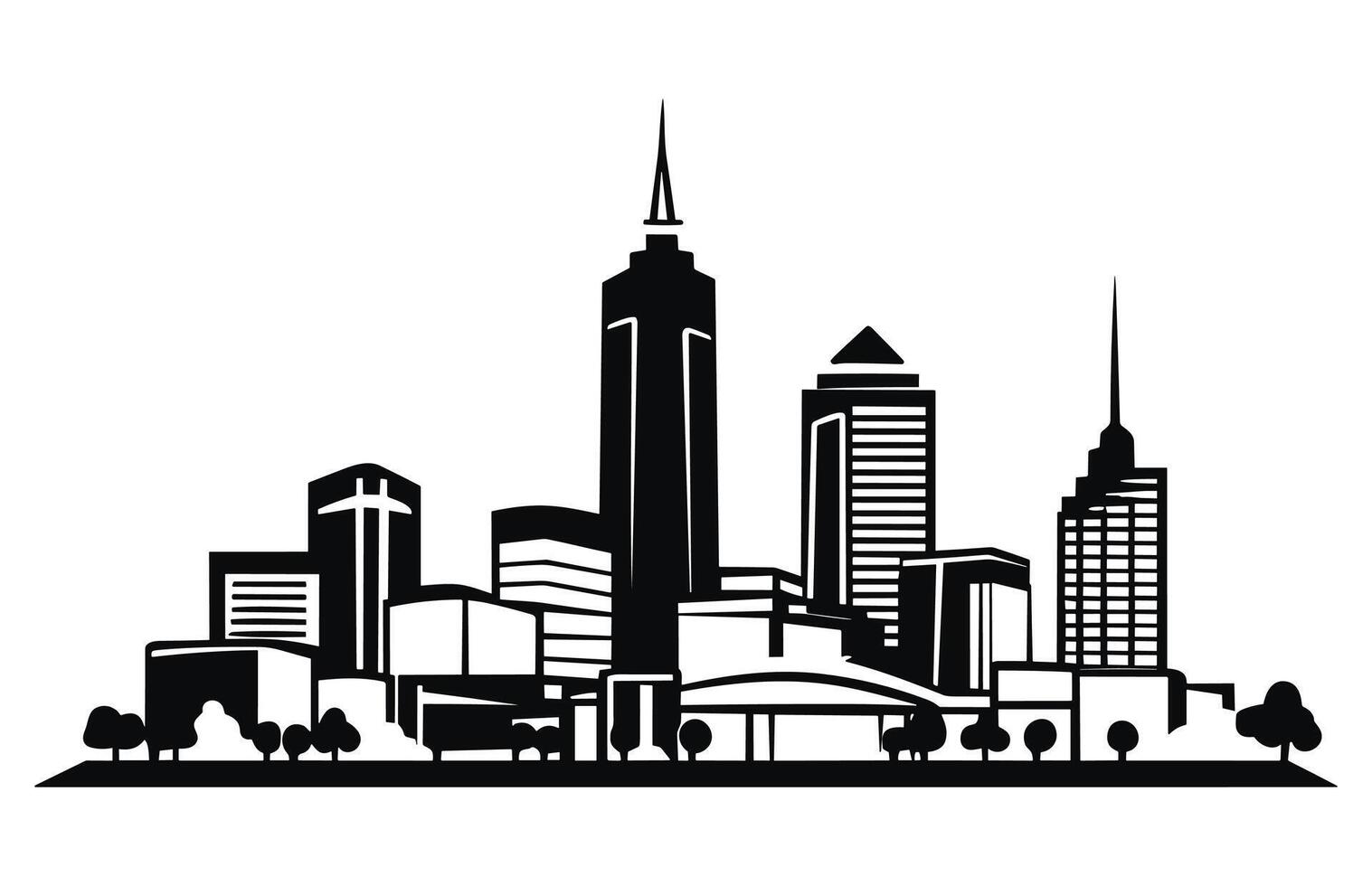 Indianapolis skyline, monochrome silhouette. Vector illustration, Cityscape Building Abstract Simple shape and modern style art Vector design - indianapolis city.