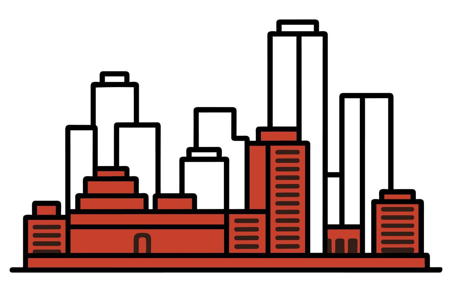 Houston city skyline vector illustration, Houston Skyline City Outline Skyline Silhouette Vector Illustration.