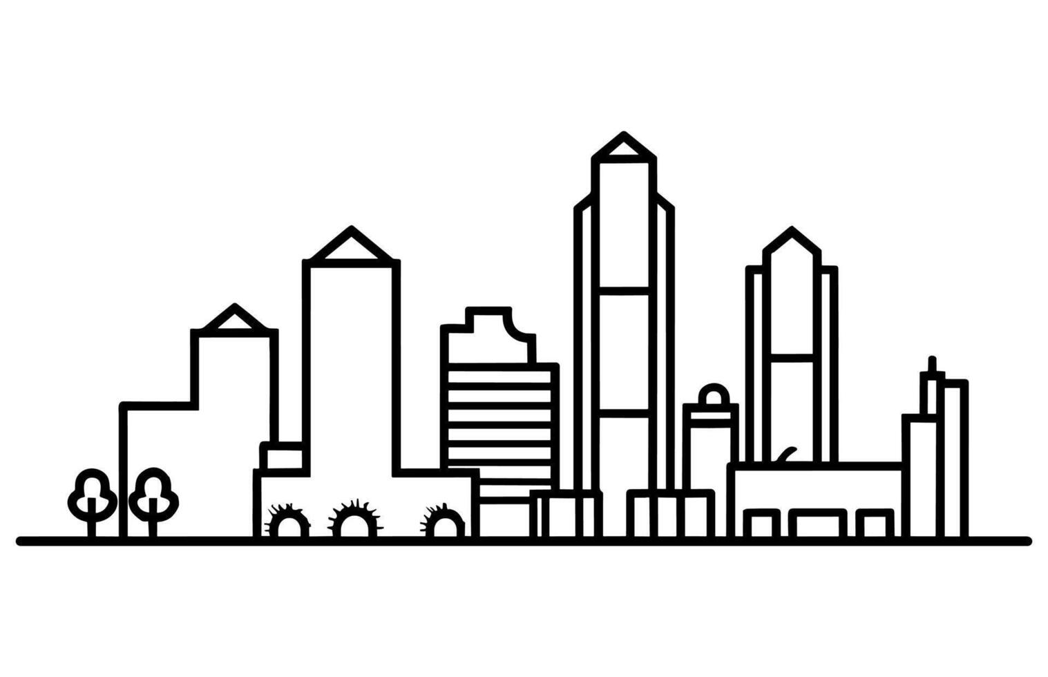 Houston city skyline vector illustration, Houston Skyline City Outline Skyline Silhouette Vector Illustration.