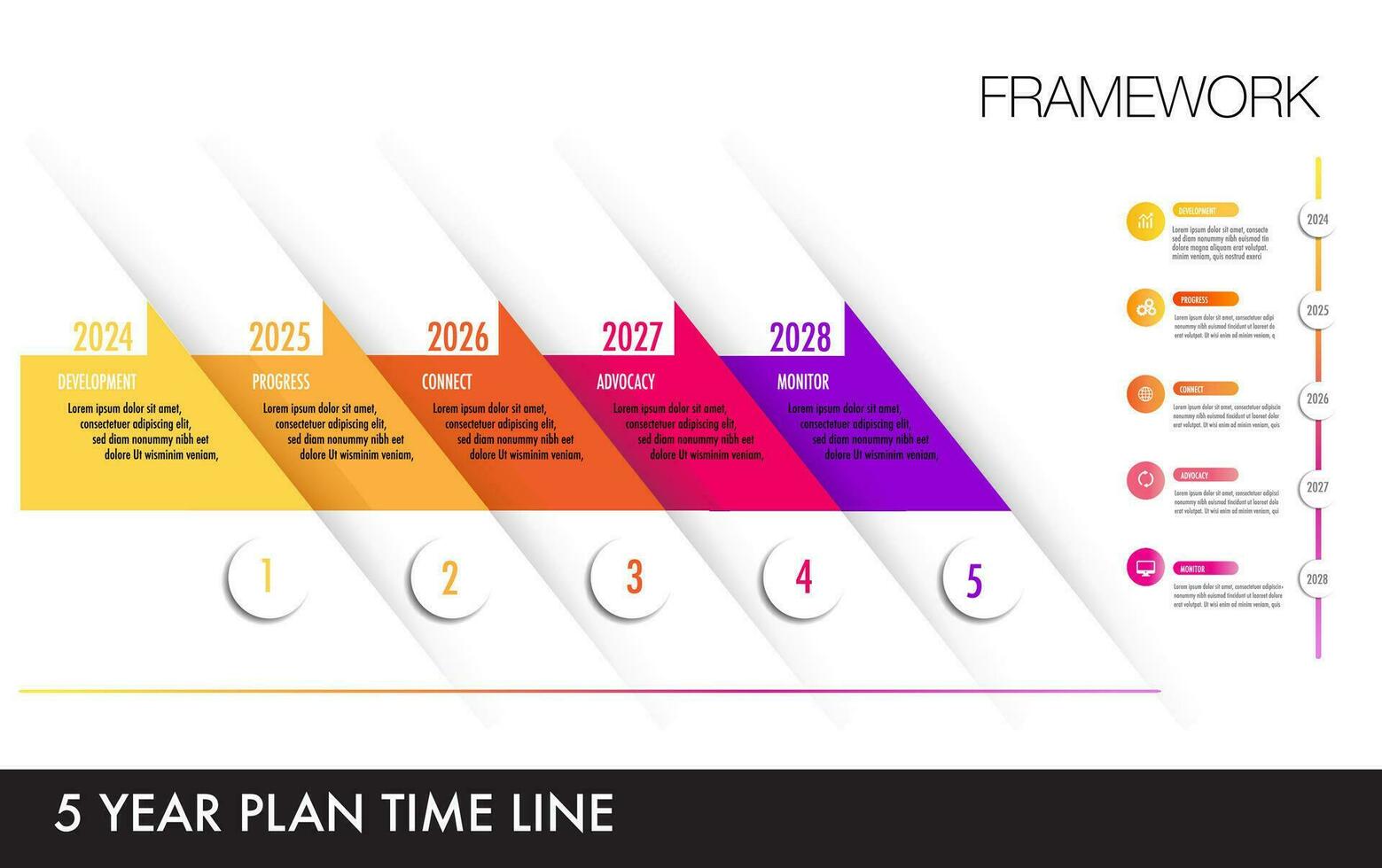 infographic template 5 step 5 year plan for business vector