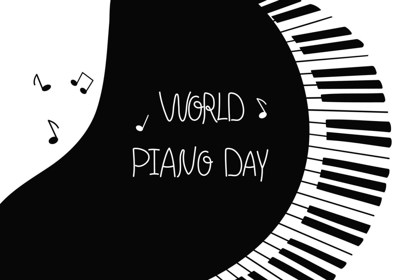 World piano day. Grand piano, musical instrument. Keys. Concert, music performance. vector