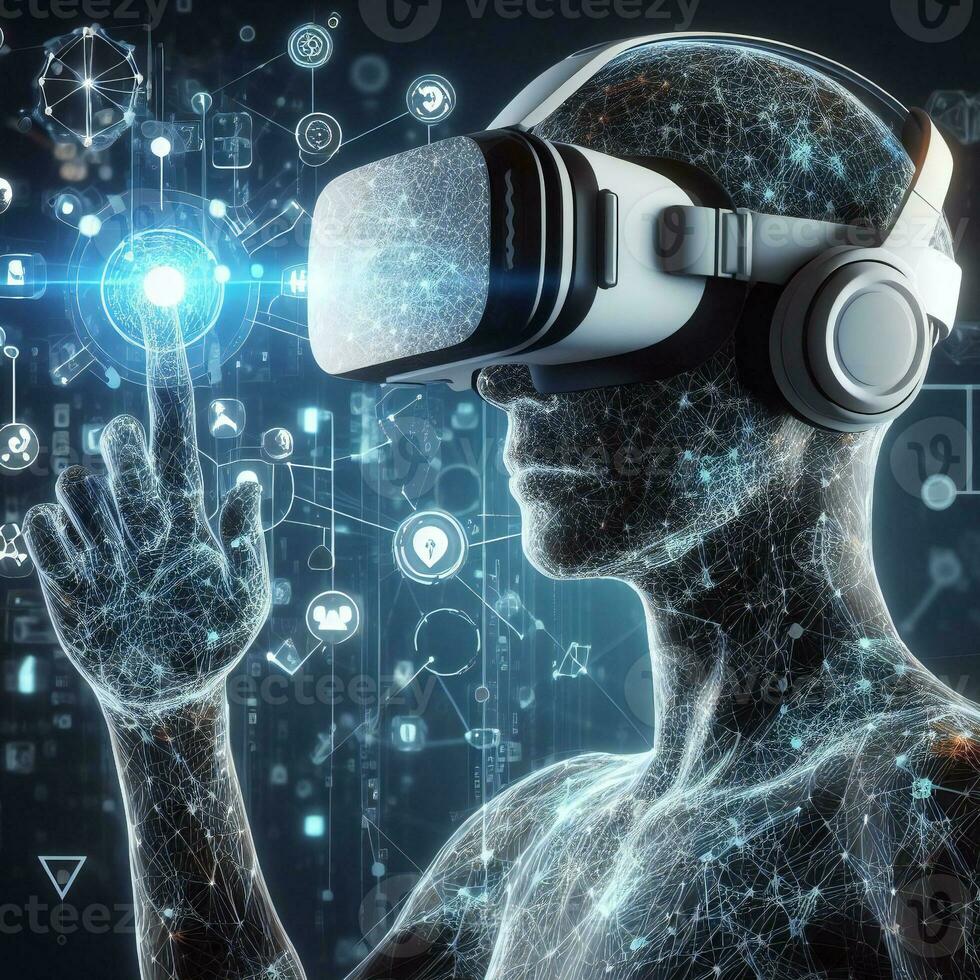 Creative design of cerebral realms AI driven virtual reality design ai generative photo