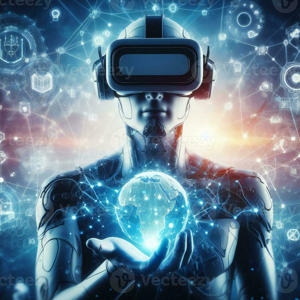 Creative design of cerebral realms AI driven virtual reality design ai generative photo