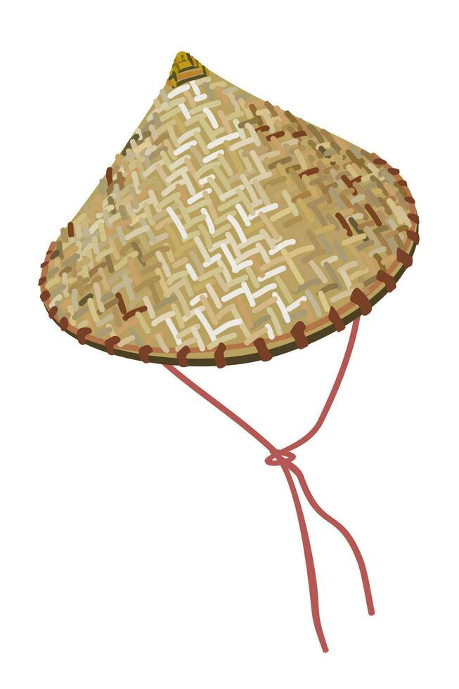 Vietnamese traditional hat. Vector isolated illustration