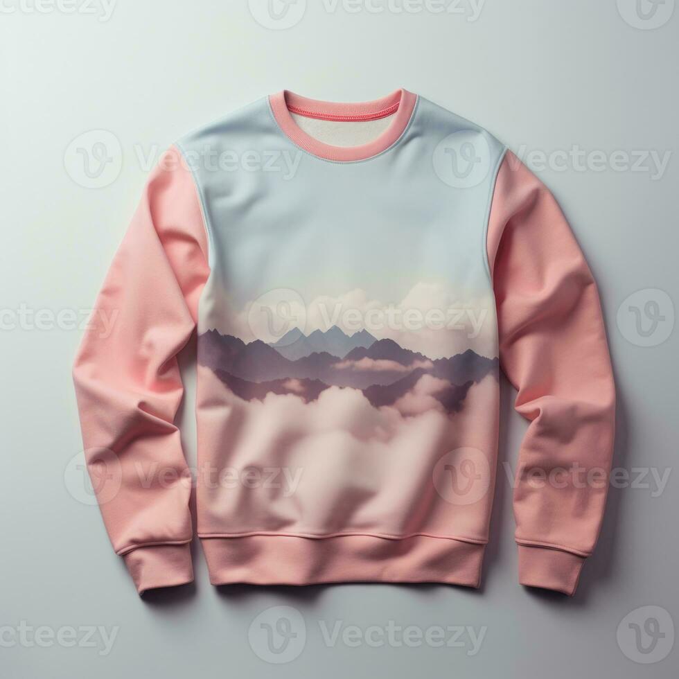 Sweatshirt with abstract print, close up. Generative AI photo