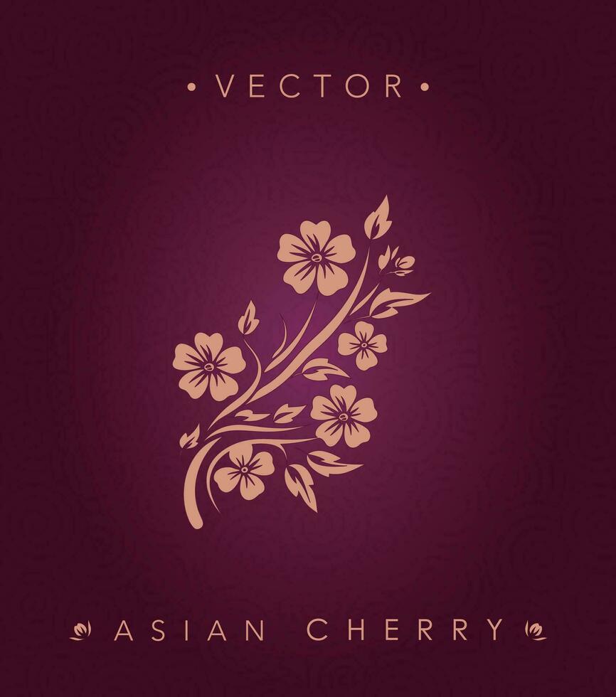 tradicional asiático Cereza florecer floral diseño vector