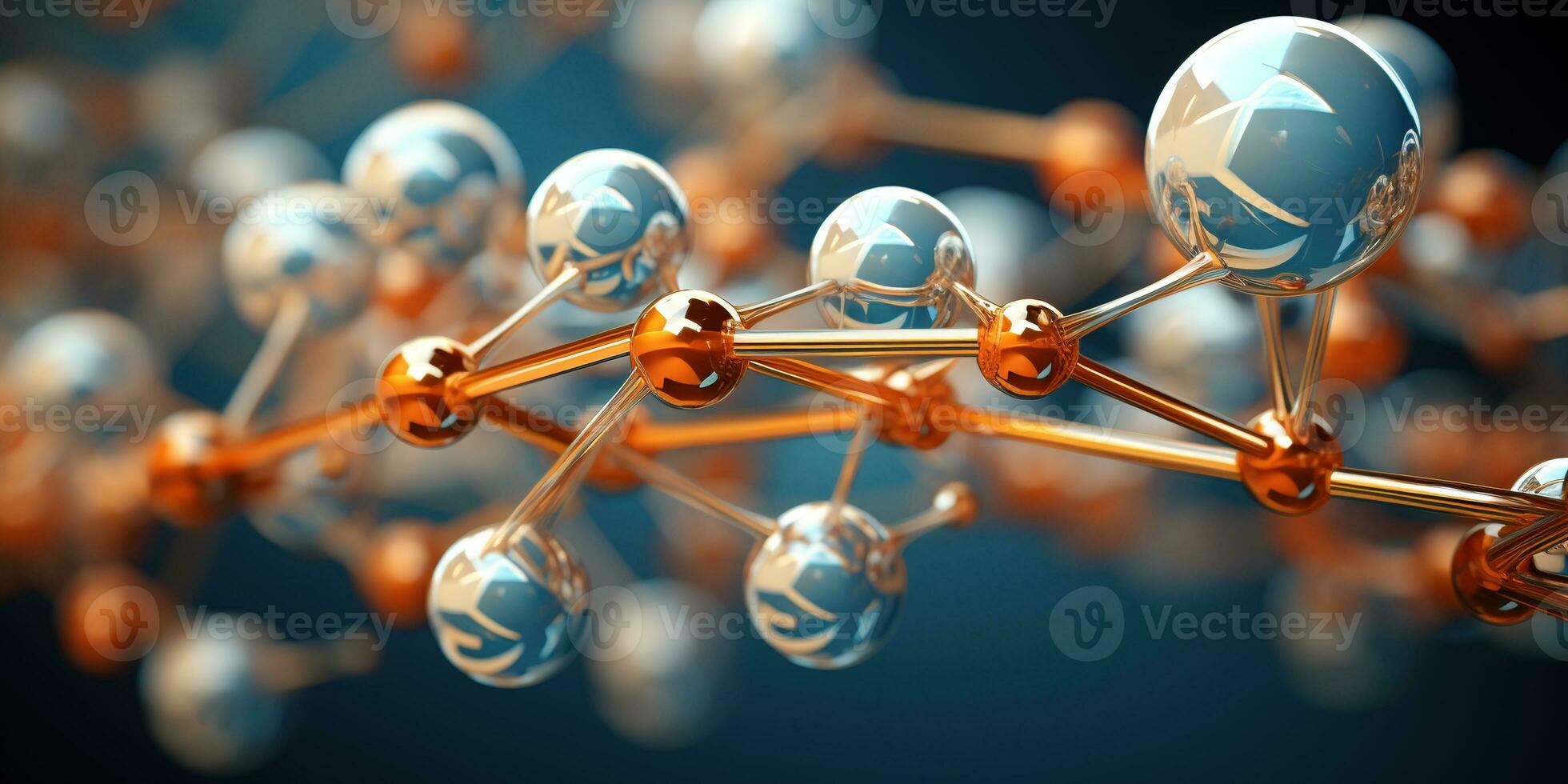 Generative AI, abstract molecular shape, single amino acid molecule. Chemistry medicine education photo