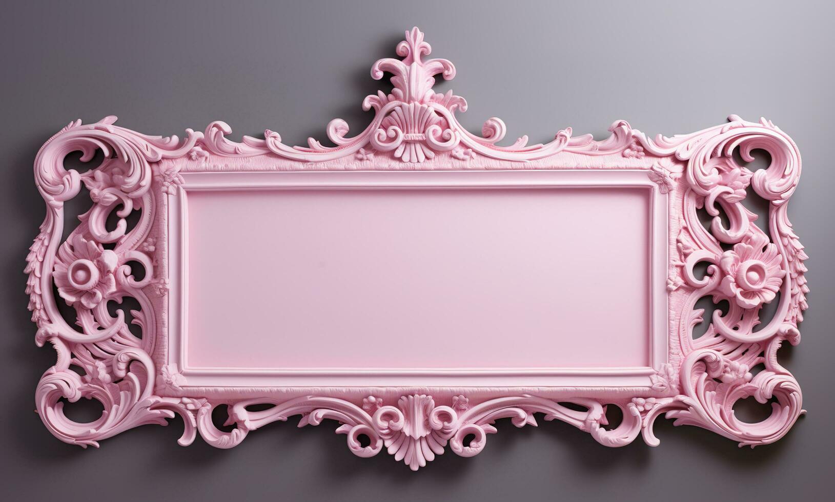 Generative AI, antique pink picture frame, vintage decoration photo