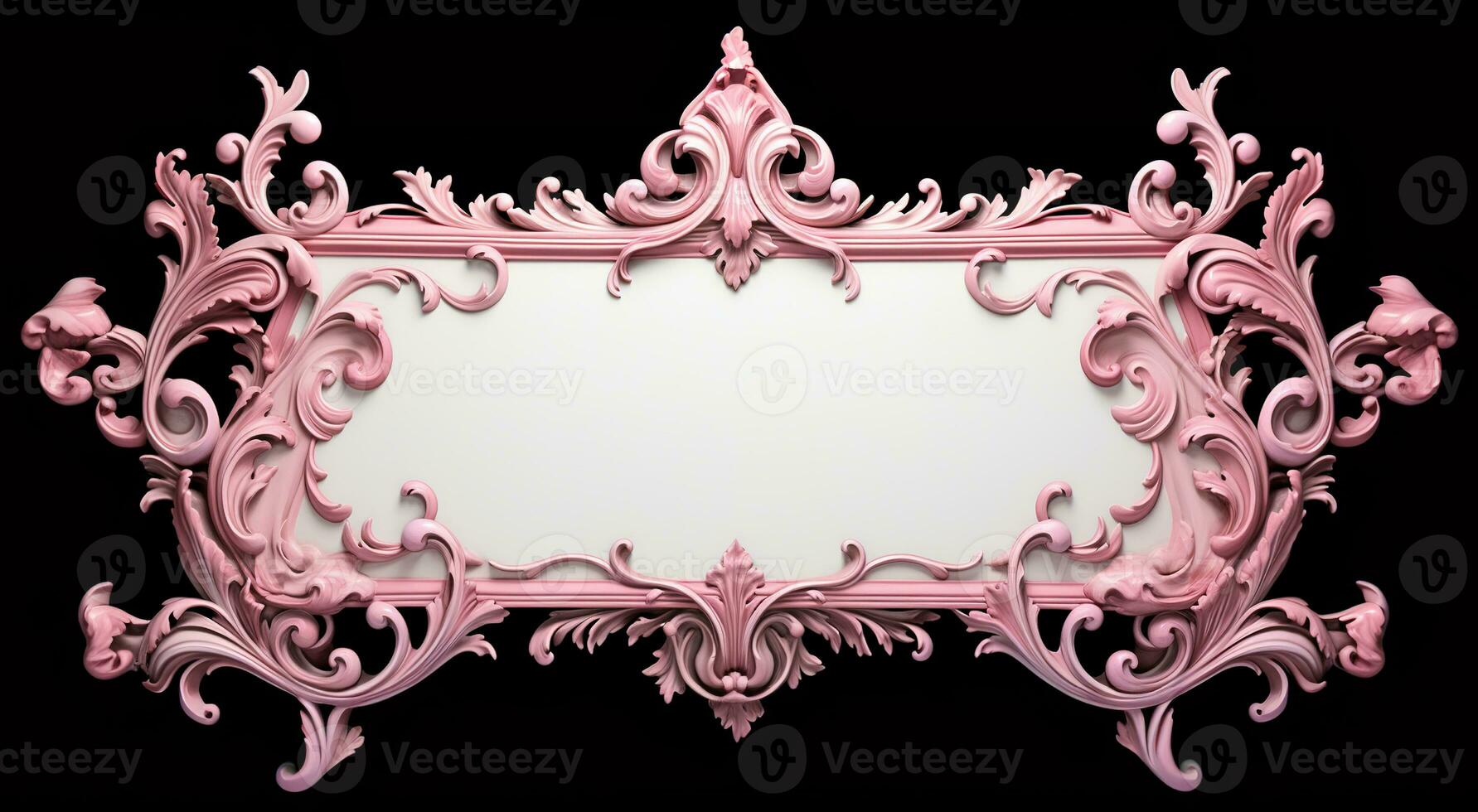 Generative AI, antique pink picture frame, vintage decoration photo